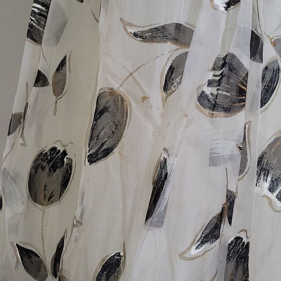 VINTAGE Clifton Wilhite Dallas Cream Floral Tea Length Dress Gown - sz. S - Picture 15 of 16